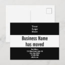 Search for business moving announcement postcards Black and white