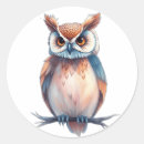 Search for watercolor owl stickers Nature