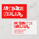 Search for antique dealer business cards White