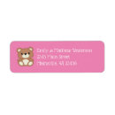 Search for cartoon bear return address labels Pink