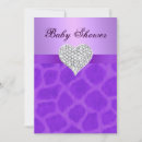 Search for purple giraffe baby shower invitations For her