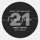 Search for elegant 21st birthday stickers Modern