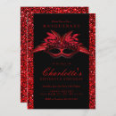Search for red masquerade party invitations Glam