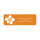 Search for hibiscus flowers return address labels Hawaiian