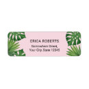 Search for tropical leaves return address labels Palm tree