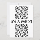 Search for dog paw print birthday invitations Black