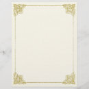 Search for elegant writing papers letterhead Gold glitter
