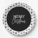 Search for black and white christmas plates Snow
