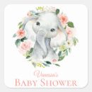 Search for cute pink elephant baby shower stickers Floral