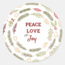 Search for peace love and joy stickers Christmas wreath