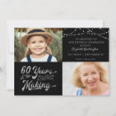 Search for black and silver 60th birthday invitations Typography