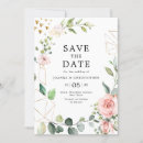 Search for blush wedding save the dates Eucalyptus leaves