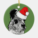 Search for funny llama christmas tree decorations Santa