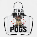 Search for pug love aprons Dog