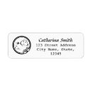 Search for black and white dog return address labels Cat