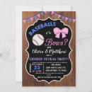 Search for baseball or bows gender reveal invitations Baby shower