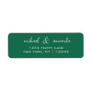 Search for dark green return address labels Handwritten script