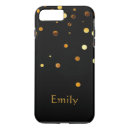 Search for gold glitter confetti iphone cases Black