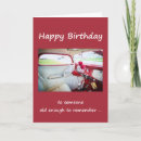 Search for vintage car birthday cards Red