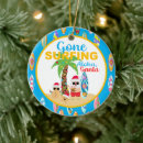 Search for surfing santa christmas tree decorations Hawaiian