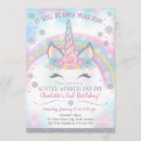 Search for winter unicorn birthday invitations Snowflake