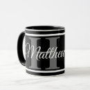 Search for elegant black and white mugs Initial