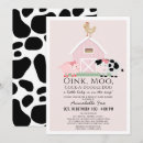 Search for barnyard animals baby shower invitations Cow