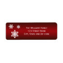 Search for red and white snowflakes return address labels Merry
