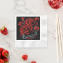 Search for red rose napkins Party