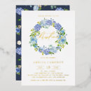 Search for blue and gold christening invitations Watercolor
