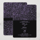 Search for purple glitter wedding invitations Black