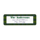 Search for green plaid return address labels Scottish