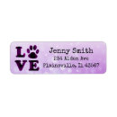 Search for purple love return address labels Cat