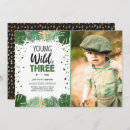 Search for jungle birthday invitations Wild and three