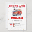 Search for sound the alarm birthday invitations Fire fighter birthday