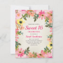Search for flowers sweet 16 invitations Botanical