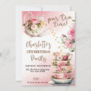 Search for pink and gold party invitations Alice in wonderland