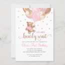 Search for girl teddy bear birthday invitations Watercolor