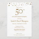 Search for milestone anniversaries invitations White and gold