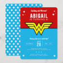 Search for girl superhero birthday invitations Wonder woman