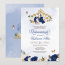 Search for navy quince invitations Blue and gold