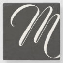 Search for black and white monogram coasters Script