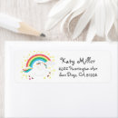 Search for rainbow unicorn return address labels Cute