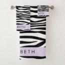 Search for black and white zebra bath towels Wild animals