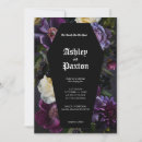 Search for black purple elegant wedding invitations Moody