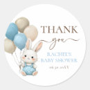 Search for cute bunny baby shower stickers Blue
