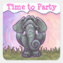 Search for elephant square stickers Elephant birthday party