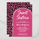Search for black sweet 16 invitations Pink and black