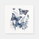Search for blue butterfly napkins Blue and white