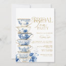 Search for blue floral bridal shower invitations Tea party